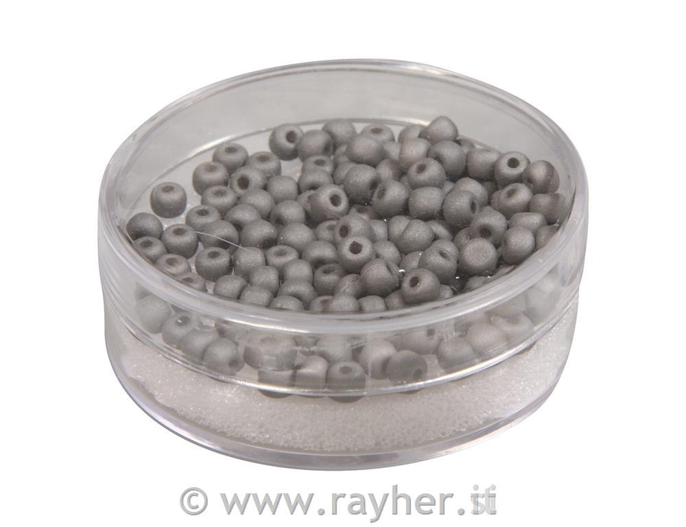Silk-Bead rocailles vetro, 4mm oscatolina 120pzantracite