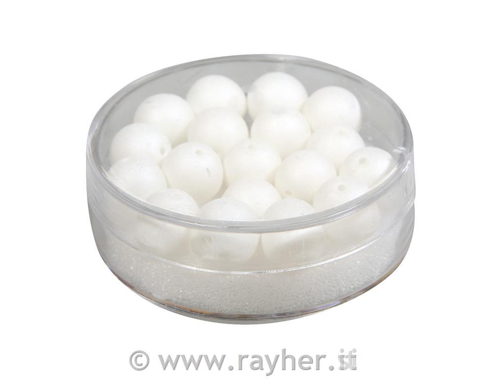 Perle svilene, steklene, 8mm,bele, 18kos