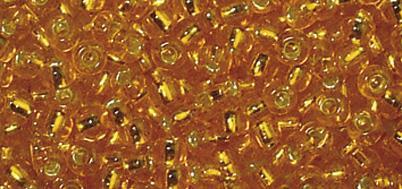 Rocailles-Premium, 2,2 mm ocon interno argentatoarancione capri, scatola 8g