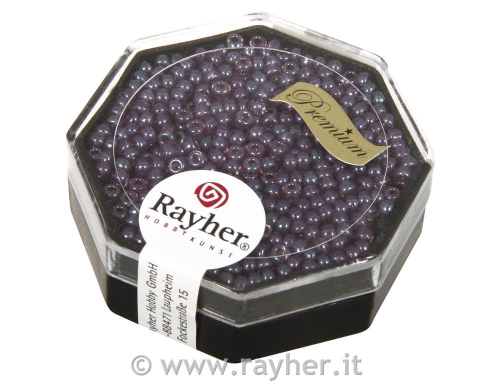 Rocailles-Premium, 2,2 mm ooro smaltato, scatolina 4gvioletto chiaro