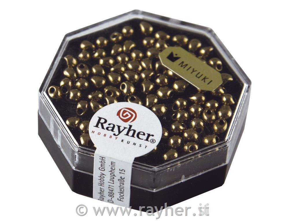 perla-miyuki-drop, 3,4mm ometallica,scat.oro rame, scat. 4g