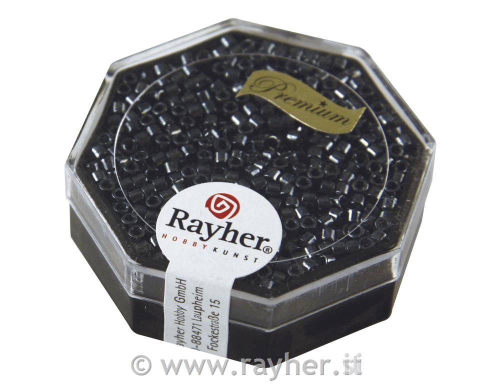 Perle Delica Miyuki, 2,2 mm o, antracitne, s kovinskim lesko