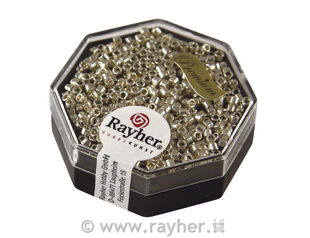 Rocailles-Delica, 2,2 mm ometallizzateargento