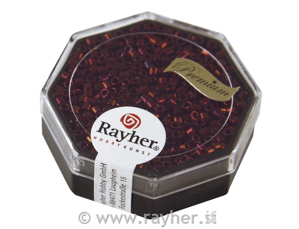 Perle Delica Miyuki, 2,2 mm o, rdeča, prosojne, mavrične