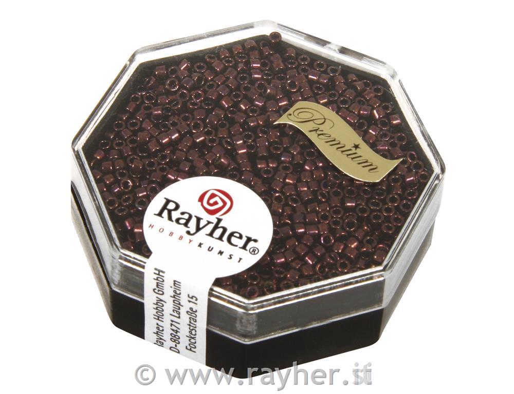 Rocailles-Delica, 1,6 mm ometallizzate, scat.bordeaux, 4g