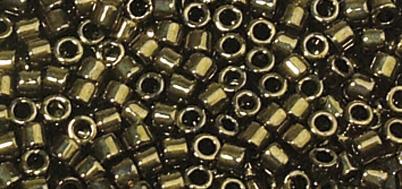 Rocailles-Delica, 1,6 mm ometallizzate, scat.topas fume, scat. 4g