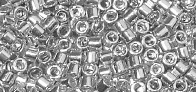 Rocailles-Delica, 1,6 mm ometallizzate, scat.argento, scat. 4g