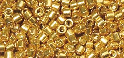 Perle Delica Miyuki, 1,6 mm o s kovinskim leskom, zlate, 4g