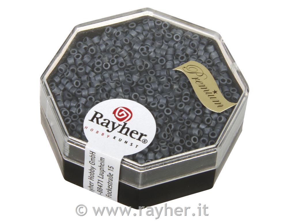 Rocailles-Delica,1,6 mm ometal.opache,scat.blu grigio, scat. 6g