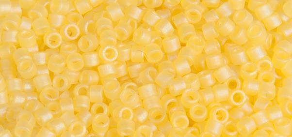 Delica-Rocailles, 1,6 mm o, lemon, 8g, transparent, matt,Rainbow