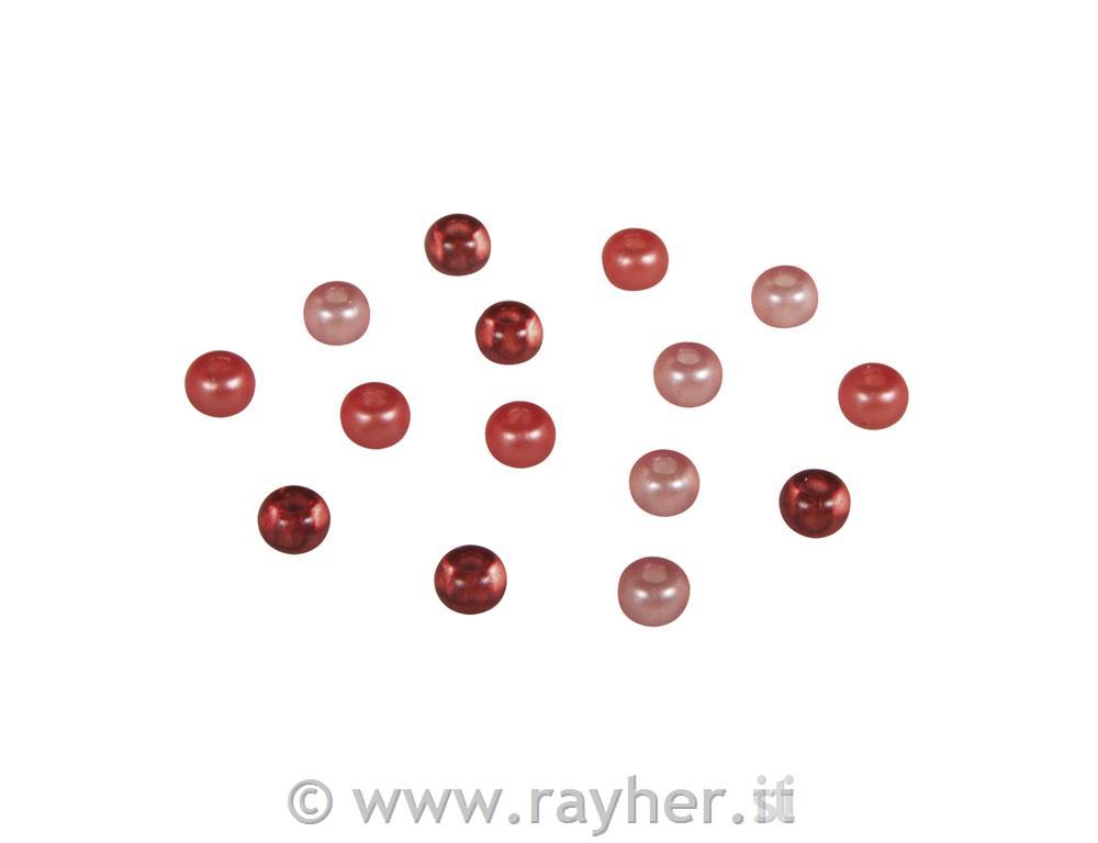 Perle steklene, 5,5 mm rdeči toni 80 kosov