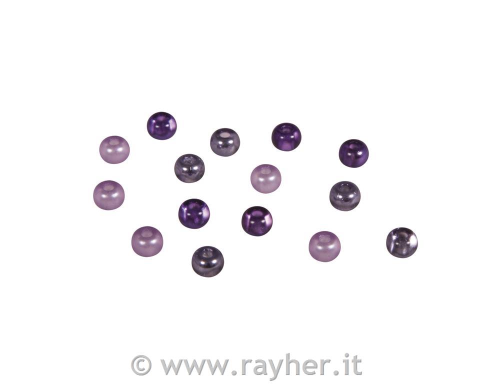 Misto rocaille con foro grande, 5,5mm oforo o2mm, scatolina 80pztonalita viola