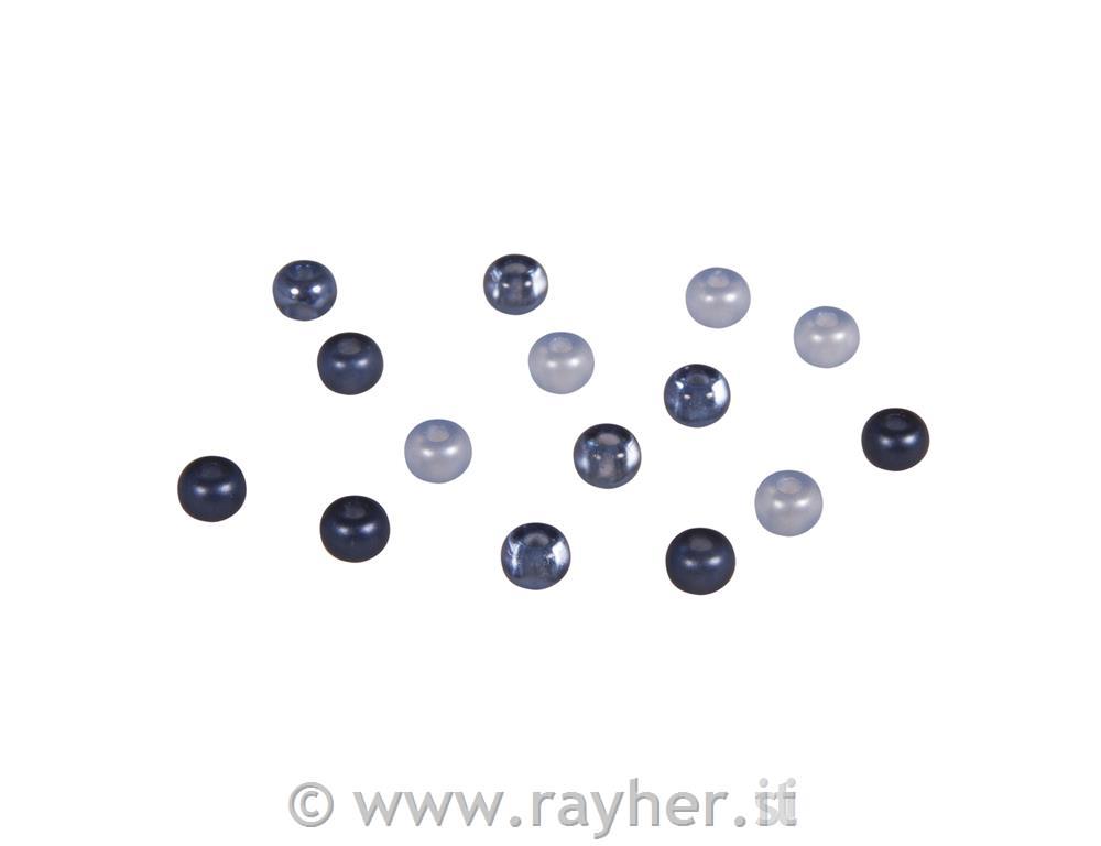 Perle steklene, 5,5 mm modri toni 80 kosov