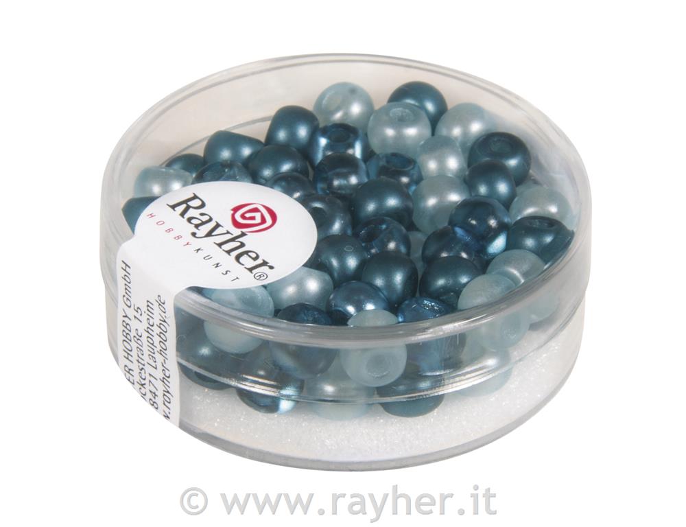 Perle steklene, 5,5 mm turk. toni 80 kosov