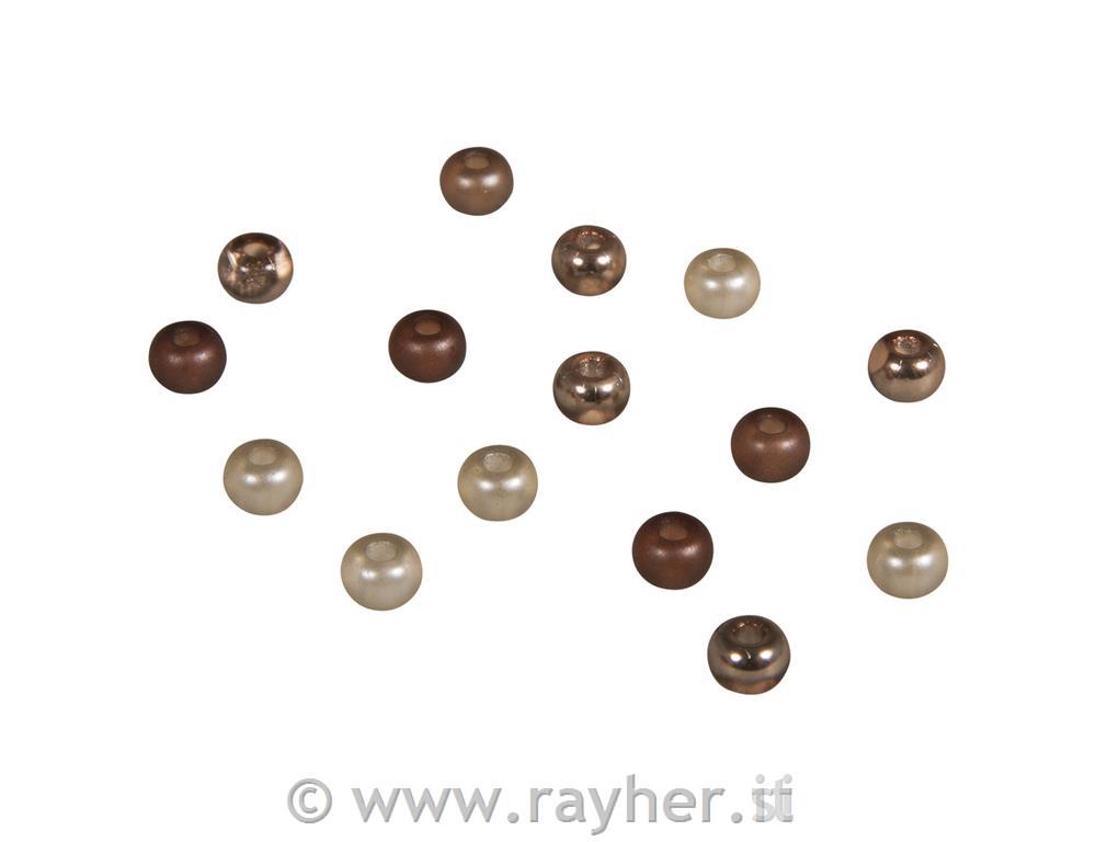 Misto rocaille con foro grande, 5,5mm oforo o2mm, scatolina 80pztonalita marrone
