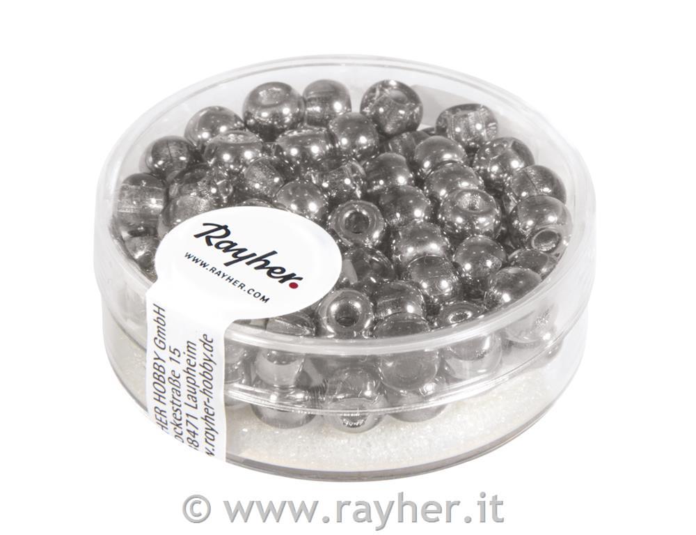 Perle steklene, 5,5 mm sreb. toni 80 kosov