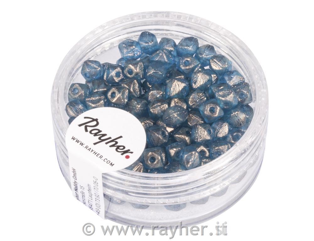 Rocailles antico, 4mm o, petrolio oro, scatolina 120pz