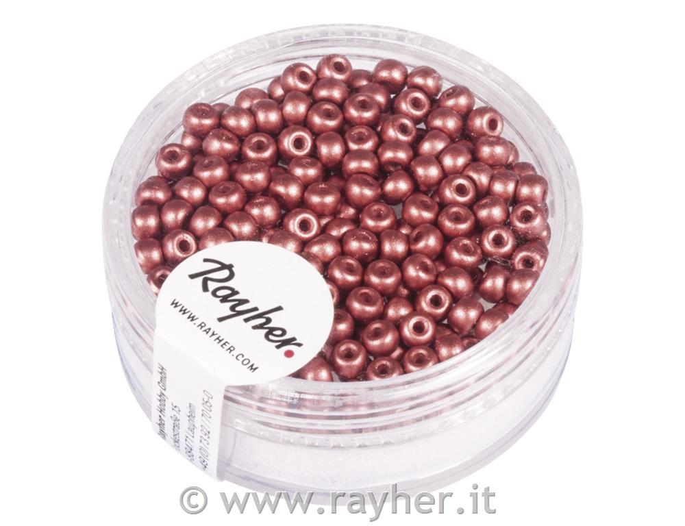 Rocailles, 3mm o, rosa antico opaco, scatolina 200pz