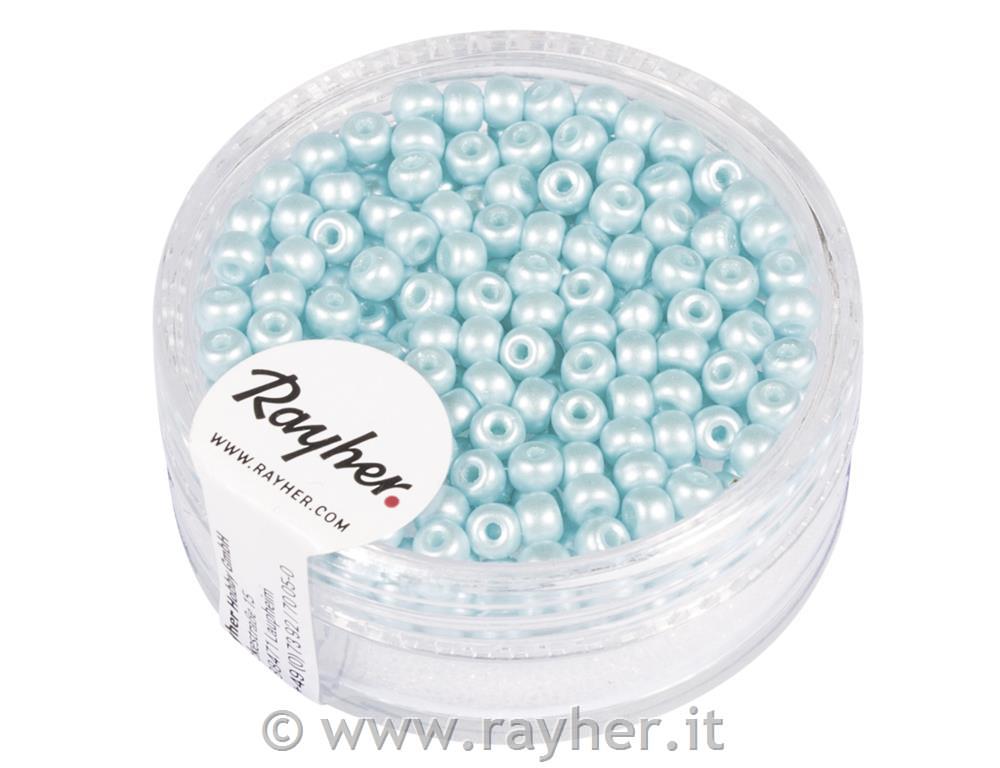 Rocailles, 3mm o, acqua opaco, scatolina200pz