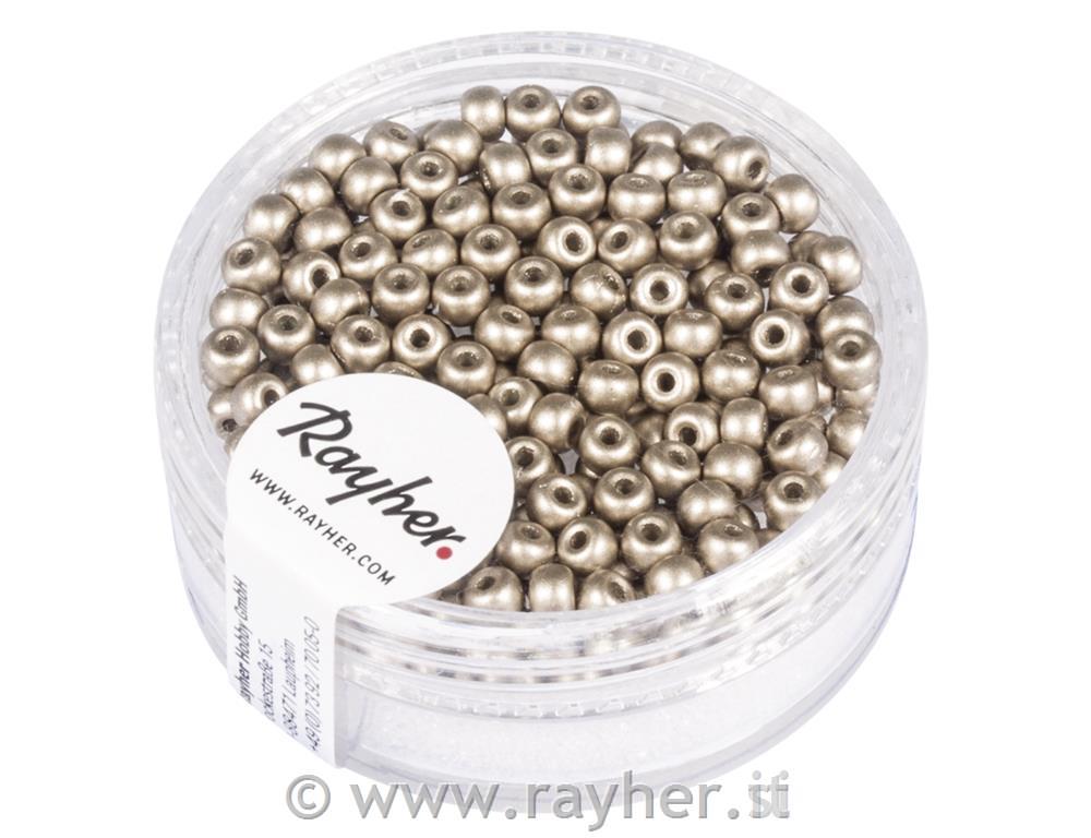 Rocailles, 3mm o, taupe opaco, scatolina200pz