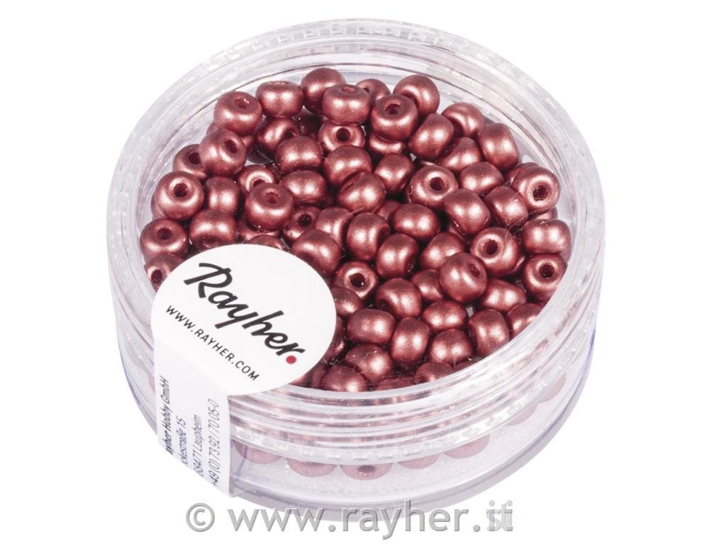 Rocailles, 4mm o, rosa antico opaco, scatolina 150pz