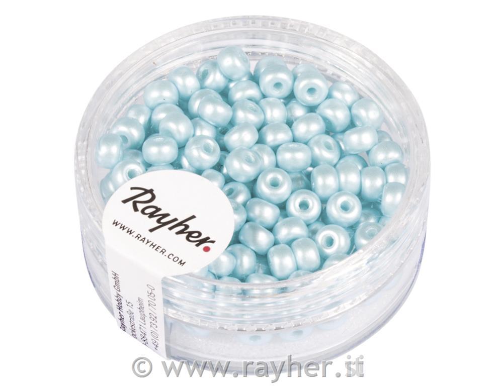 Rocailles, 4mm o, aqua blue matt, box0pcs