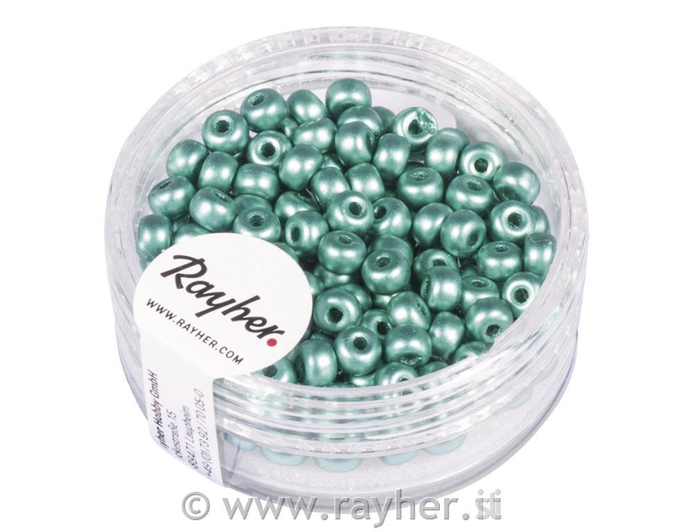 Rocailles, 4mm o, mint green matt, box