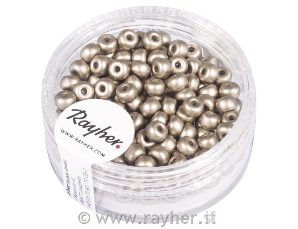 Rocailles, 4mm o, taupe opaco, scatolina150pz