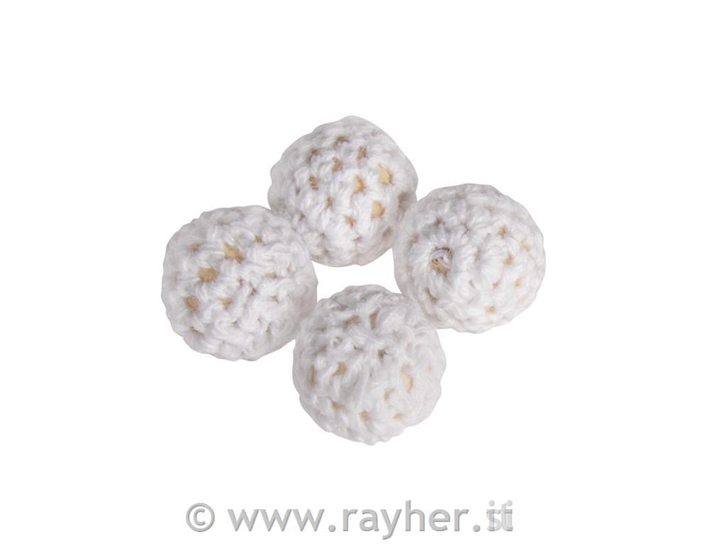 Perle uncinetto, 16mm , bianco neve, bus.blis. 4pz