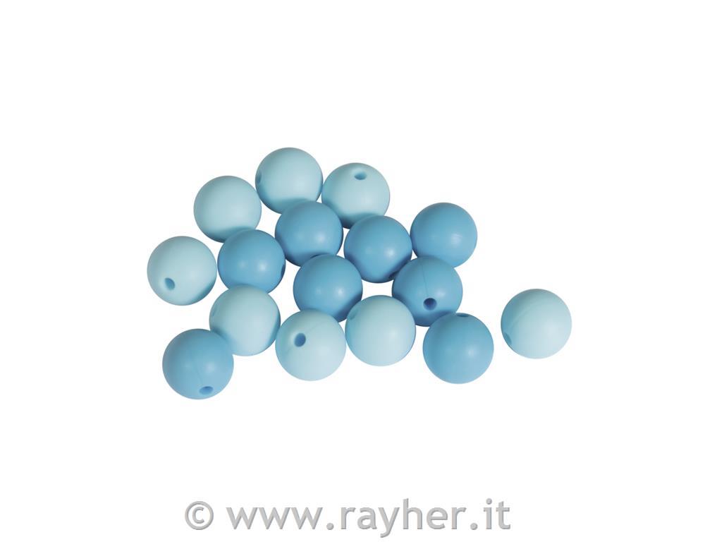 Silicone beads, 12mm olight blue shadestab-bag 16pcs
