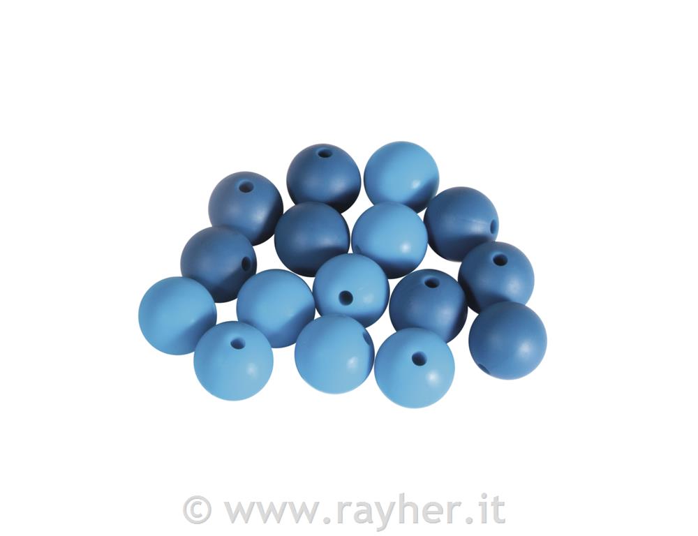 Perle silicone, 12mm , tonalita blu, bus.blis. 16pz