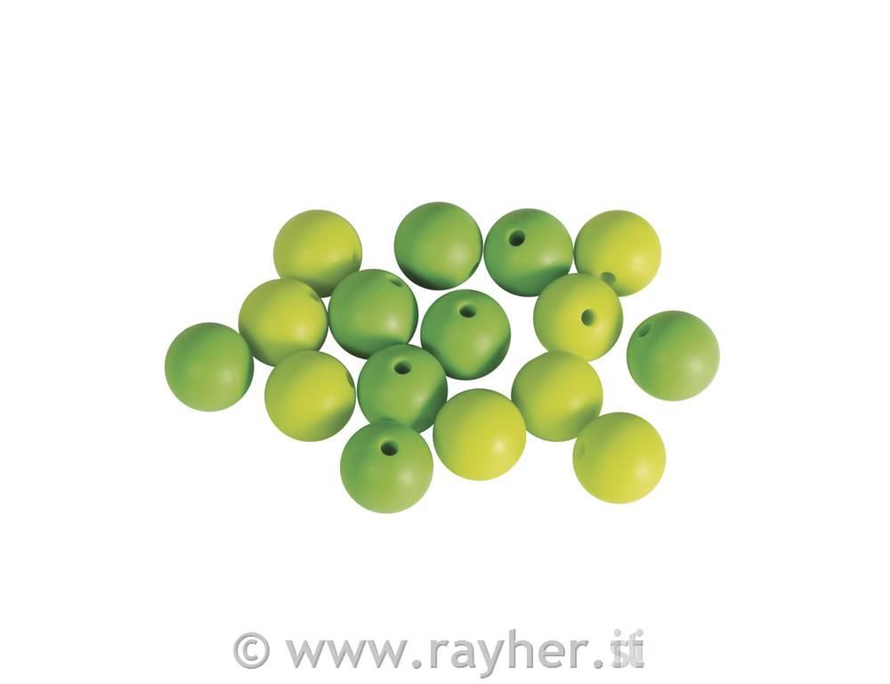 Perle silicone, 12mm , tonalita verde, bus.blis. 16pz