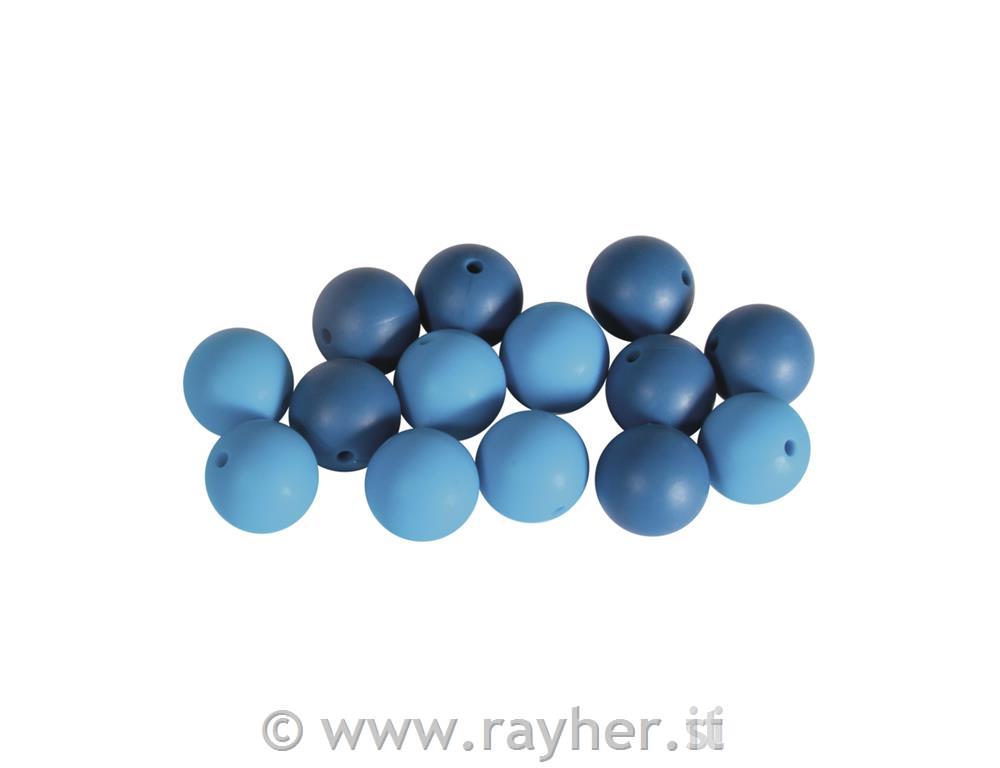 Perle silicone, 15mm , tonalita blu, bus.blis. 14pz
