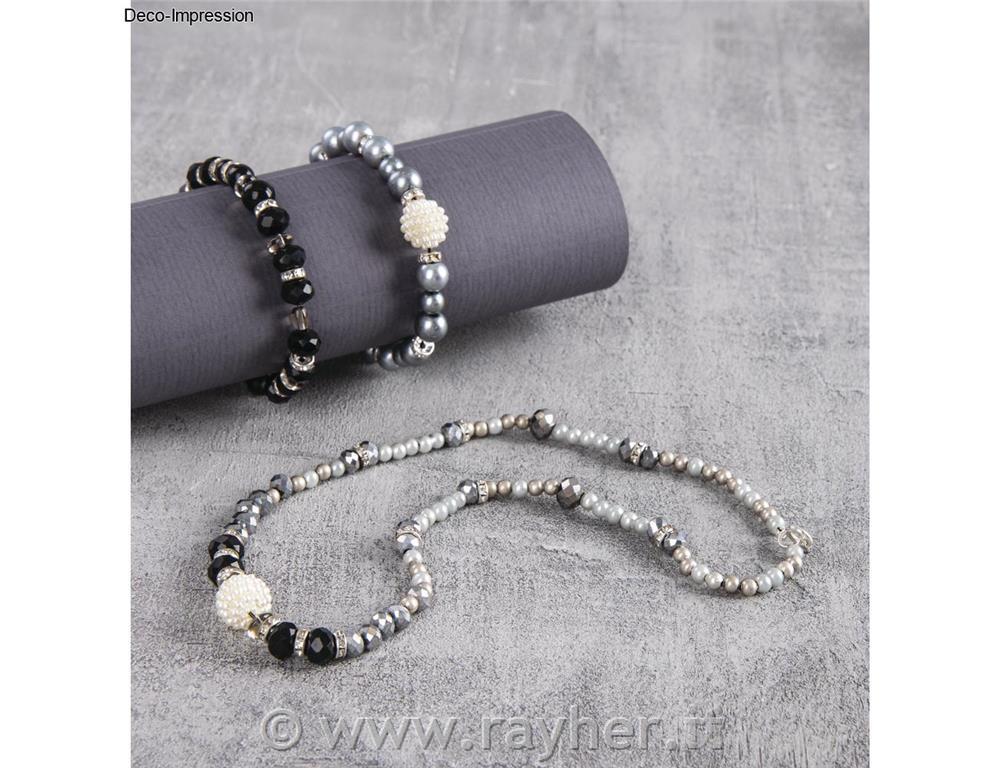 Perle di vetro "effetto perla",bianche, 100g