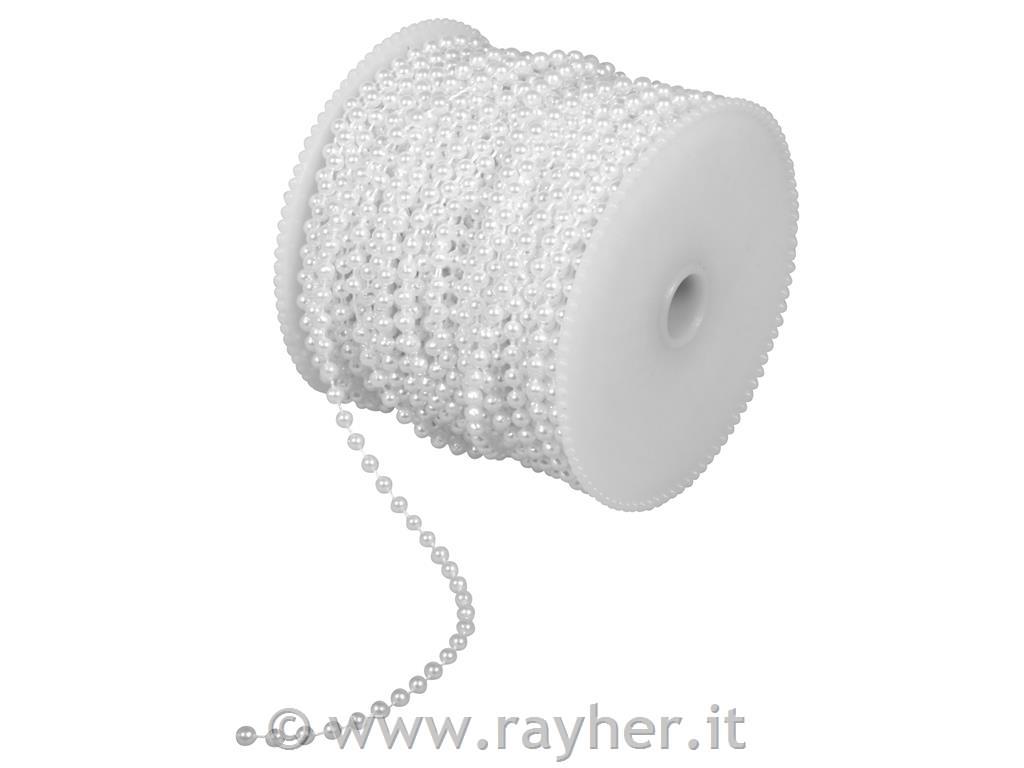 Fili di perline , 3 mm orotolo 30 mbianco