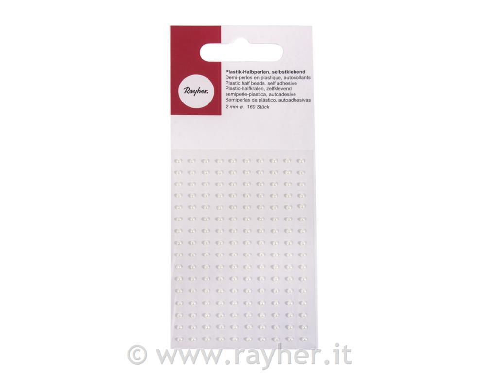 Perle polovične, samolepilne, bele, 3mm, 120 kom
