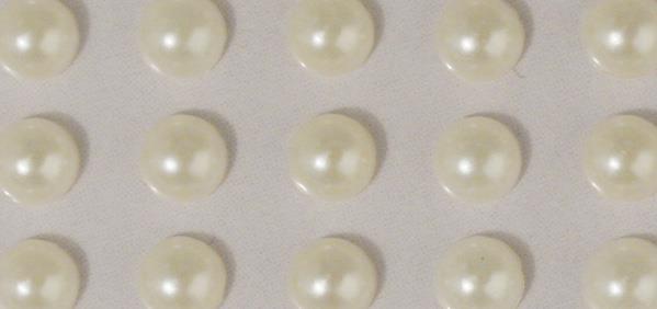 Perle polovične, samolepilne, krem, 3mm, 120 kom