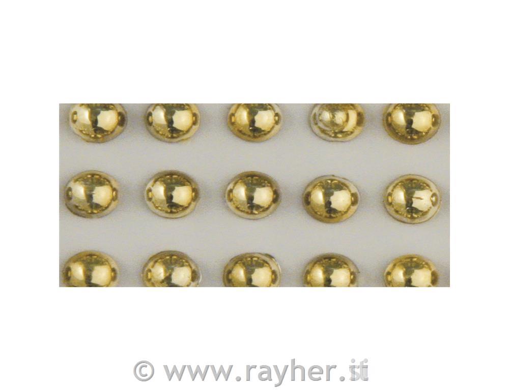Perle polovične, samolepilne, zlate, 5mm, 80 kom