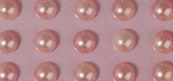 Semiperle-plastica, autoadesiveo 5 mm, busta 80 pezzirosa