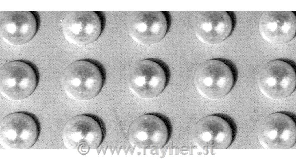 Plastic half beads, self adhesive, silve