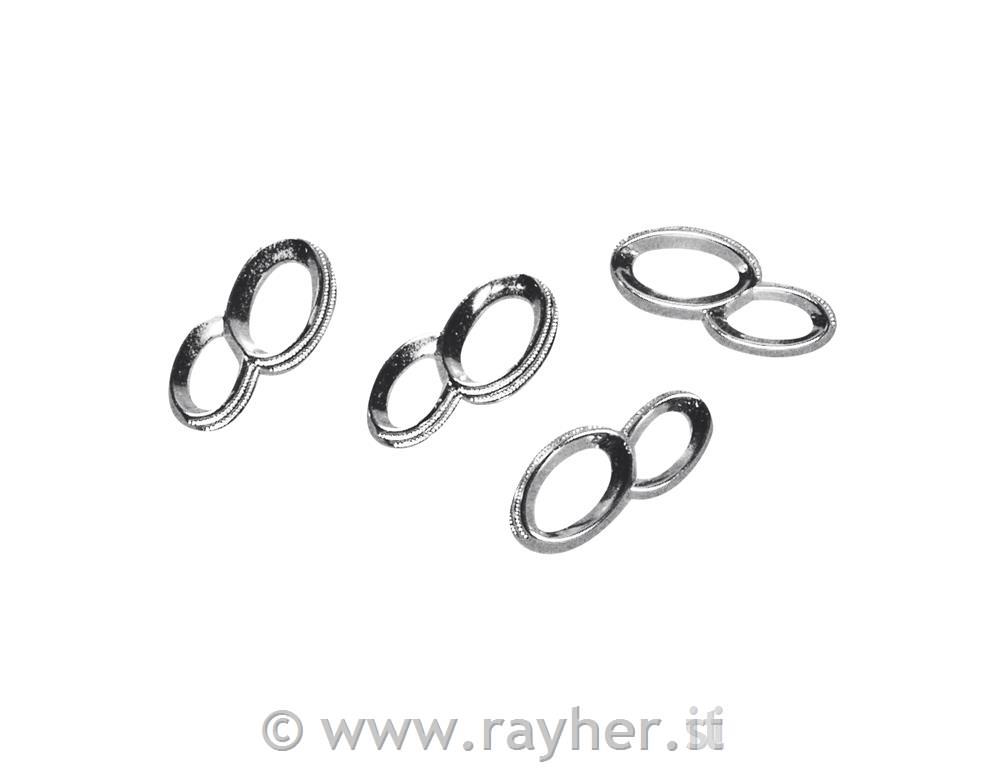 Poročni prstani akrilni, 25 mm, srebrni, 5 kom.