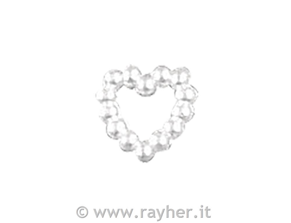 Cuore di perle-plastica1cm, busta 48 pz