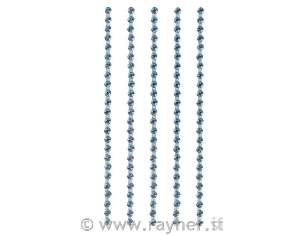 Pietre strass-plastica autoadesive3 mm busta 120 pzazzurro