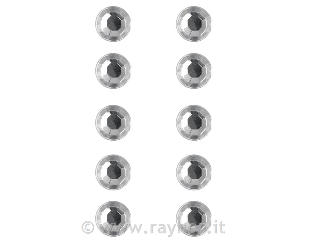pietre strass-plastica, autoadesive5 mm, busta 80 pezzicristallo