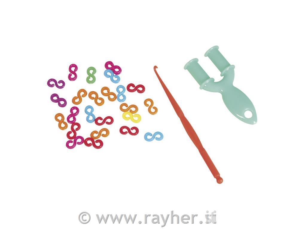 Elastike Loom Bandz, pripomoček za delo