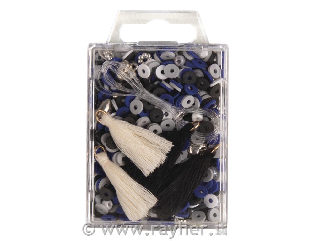 Heishi perle set jeans modra