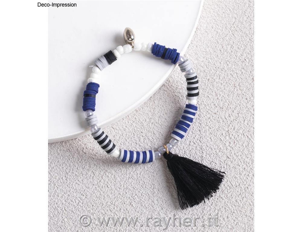 Heishi perle set jeans modra