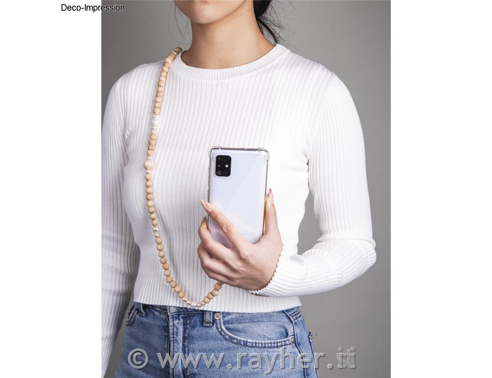 Wooden beads Phone chain, 1set