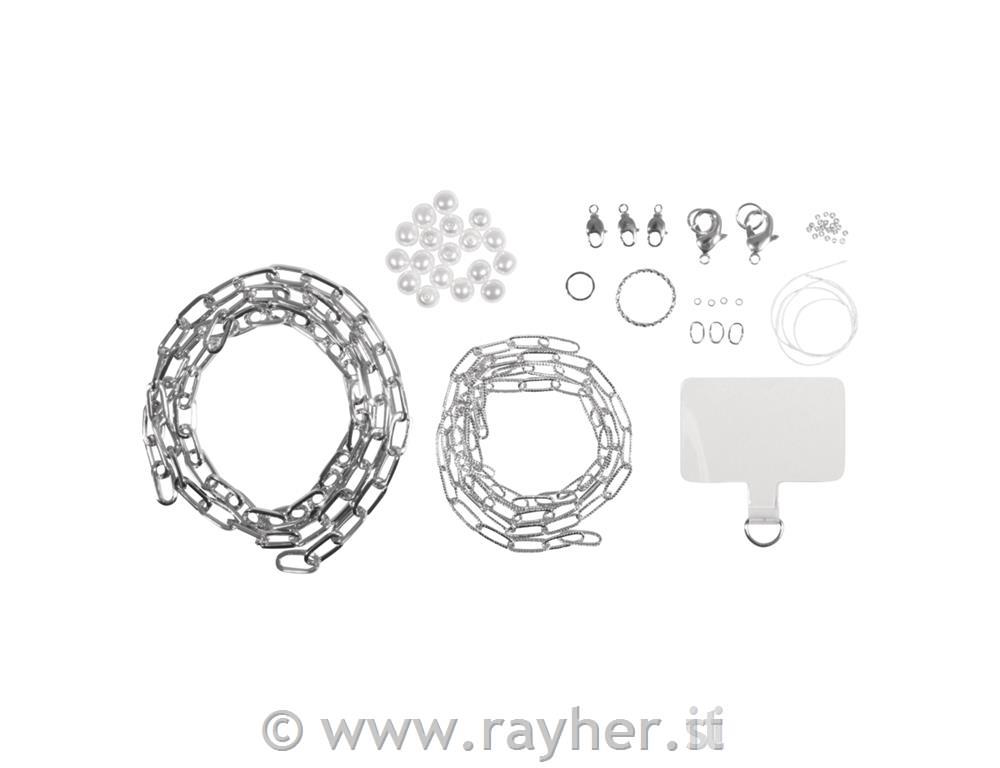 Set per creare catenina per cellulareargento
