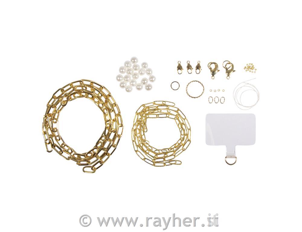 Set per creare catenina per cellulare,oro